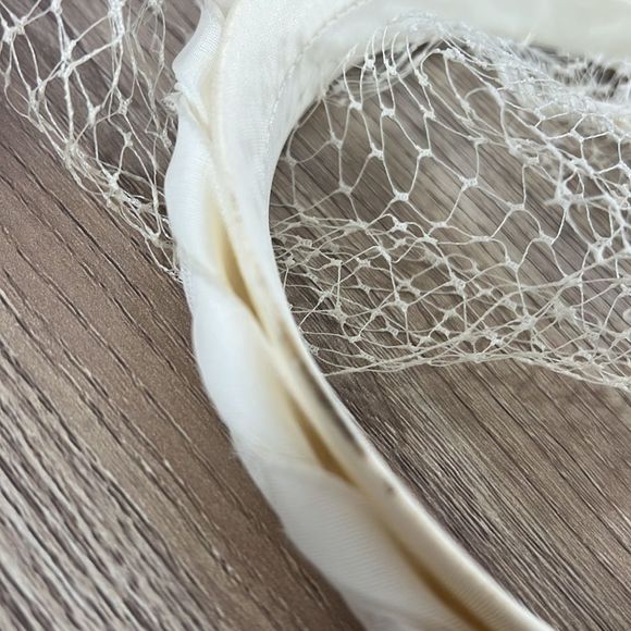 Vintage headband mesh lace cream Union made - Picture 6 of 8